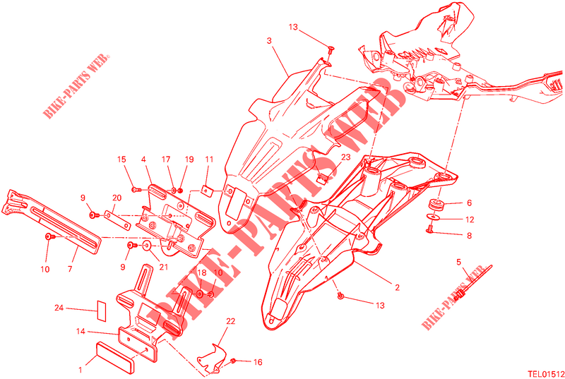 KENTEKENPLAAT HOUDER voor Ducati Multistrada V4 RS 2024
